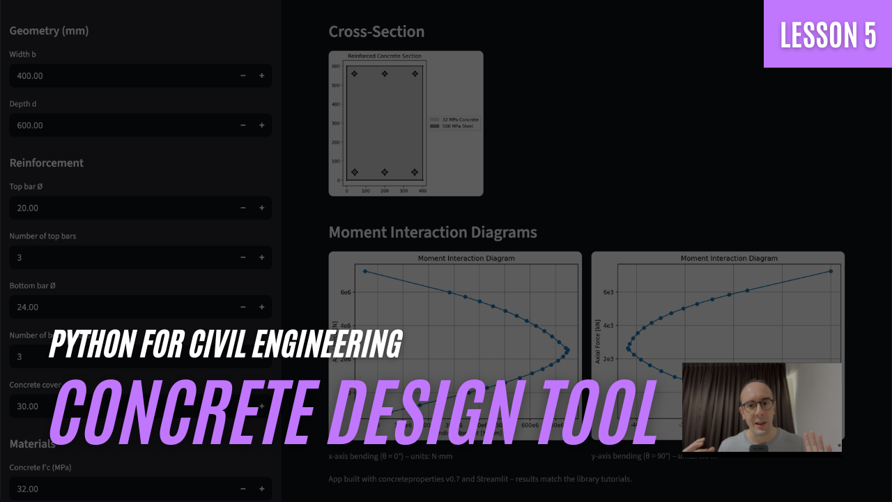 Python Reinforced Concrete Module - Building custom reinforced concrete analysis tools with Python for construction