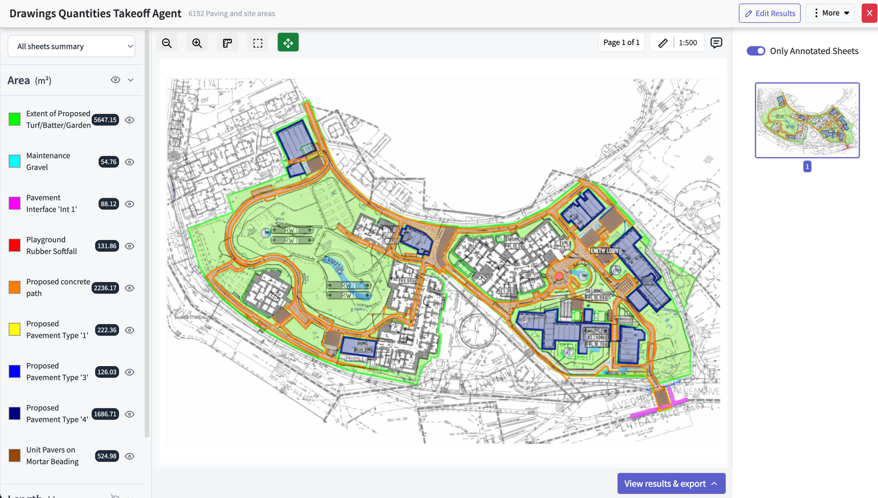 Review results, references and export to Excel